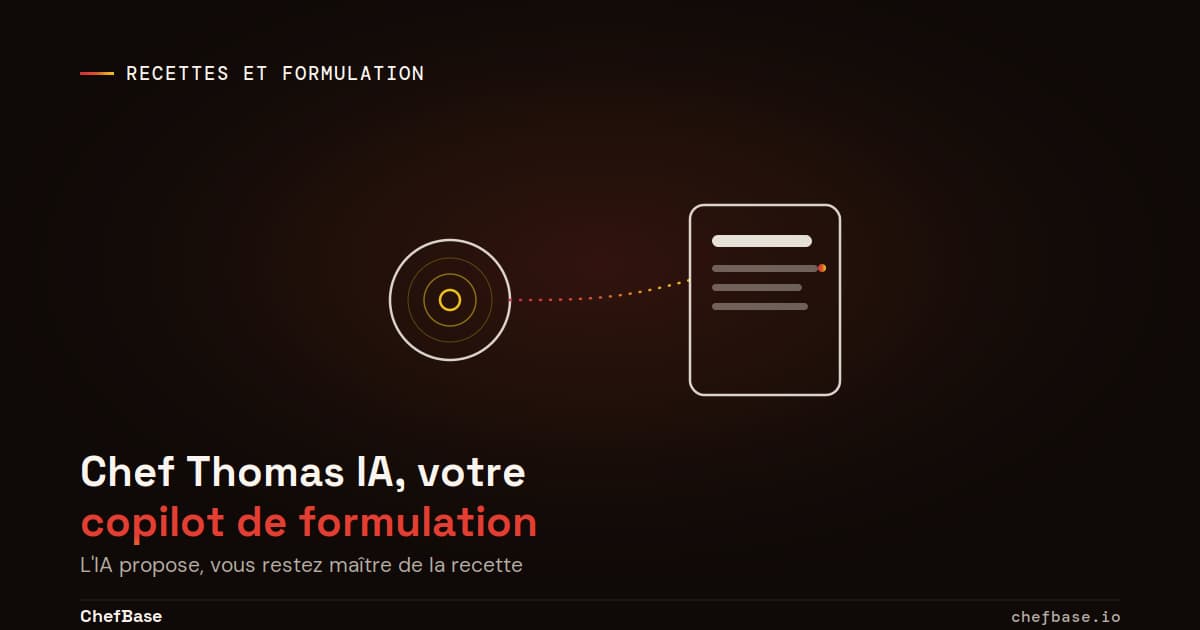 Chef Thomas IA, copilot de formulation ChefBase